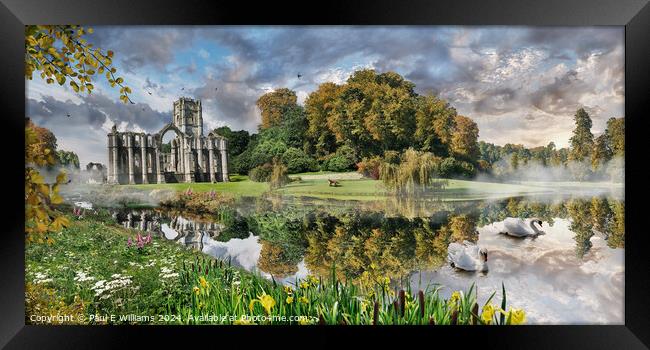 The Gothic ruins of Fountains Abbey England Framed Print by Paul E Williams