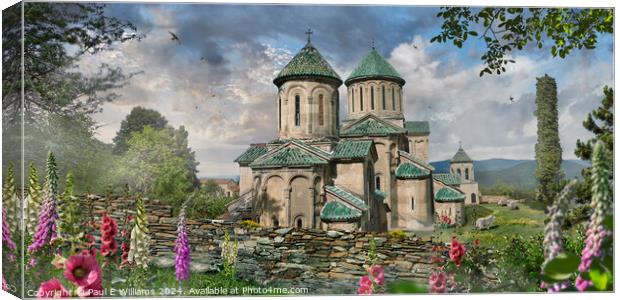 Georgian Orthodox Gelati cathedral, Republic of Ge Canvas Print by Paul E Williams