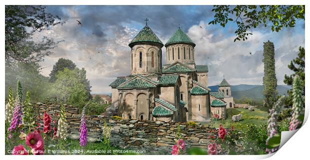 Georgian Orthodox Gelati cathedral, Republic of Ge Print by Paul E Williams