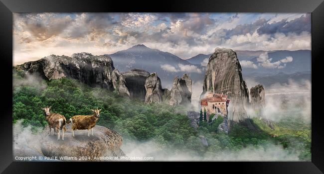 Meteora Monastery of Rossanou Greece Framed Print by Paul E Williams