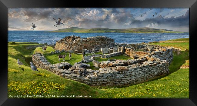 The Broch of Gurness Iron Age Fortified Village, O Framed Print by Paul E Williams