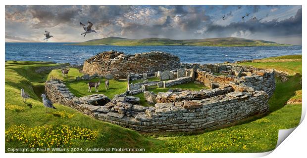 The Broch of Gurness Iron Age Fortified Village, O Print by Paul E Williams