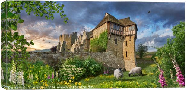 The half timbered Stokesay Castle, England Canvas Print by Paul E Williams