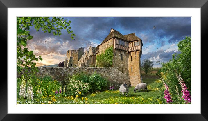 The half timbered Stokesay Castle, England Framed Mounted Print by Paul E Williams