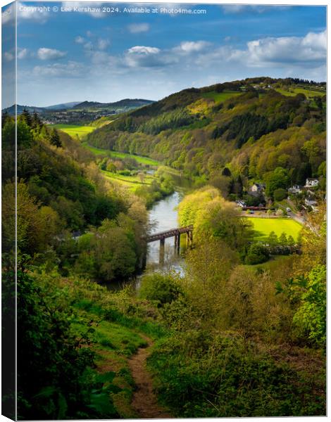 Whispers of Serenity with Redbrook's Old Bridge Above the Wandering Wye Canvas Print by Lee Kershaw