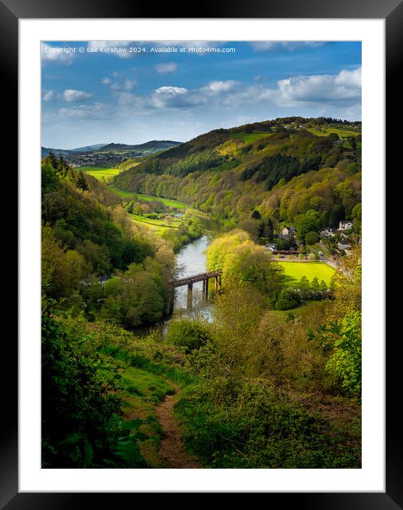 Whispers of Serenity with Redbrook's Old Bridge Above the Wandering Wye Framed Mounted Print by Lee Kershaw