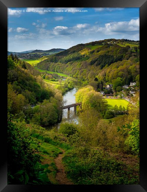 Whispers of Serenity with Redbrook's Old Bridge Above the Wandering Wye Framed Print by Lee Kershaw