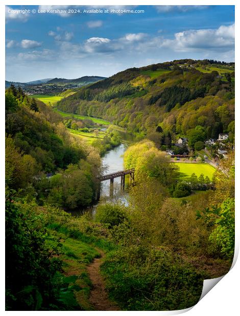 Whispers of Serenity with Redbrook's Old Bridge Above the Wandering Wye Print by Lee Kershaw