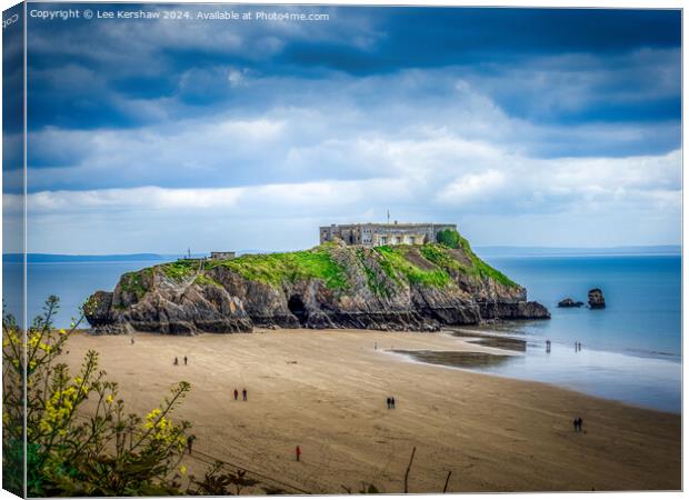 Sentinel of Serenity: St. Catherine's Fort, Tenby's Coastal Jewel Canvas Print by Lee Kershaw