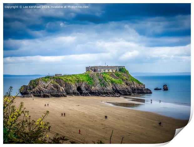 Sentinel of Serenity: St. Catherine's Fort, Tenby's Coastal Jewel Print by Lee Kershaw