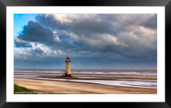 Point of Ayr Lighthouse Wales UK Framed Mounted Print by Adrian Evans