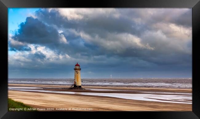 Point of Ayr Lighthouse Wales UK Framed Print by Adrian Evans