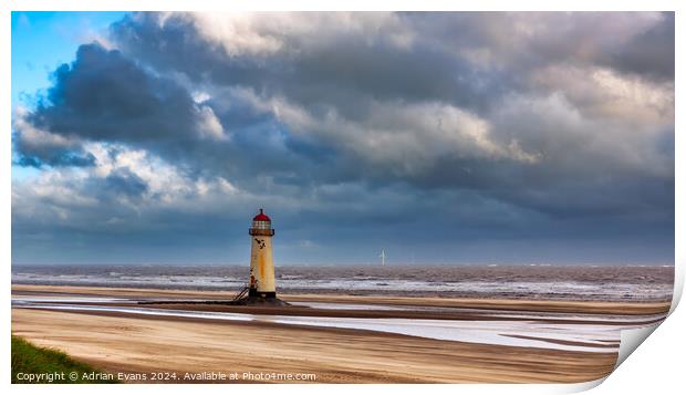 Point of Ayr Lighthouse Wales UK Print by Adrian Evans