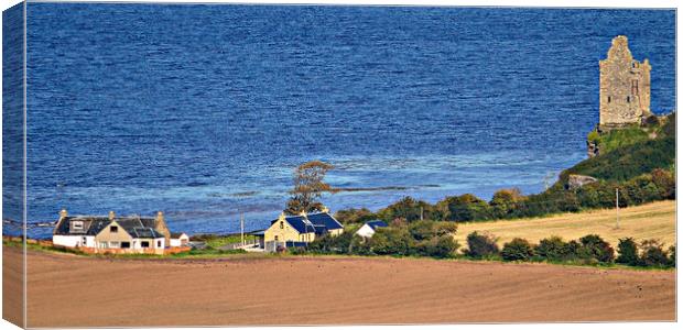 Greenan Castle and cottages, Ayr, Scotland Canvas Print by Allan Durward Photography