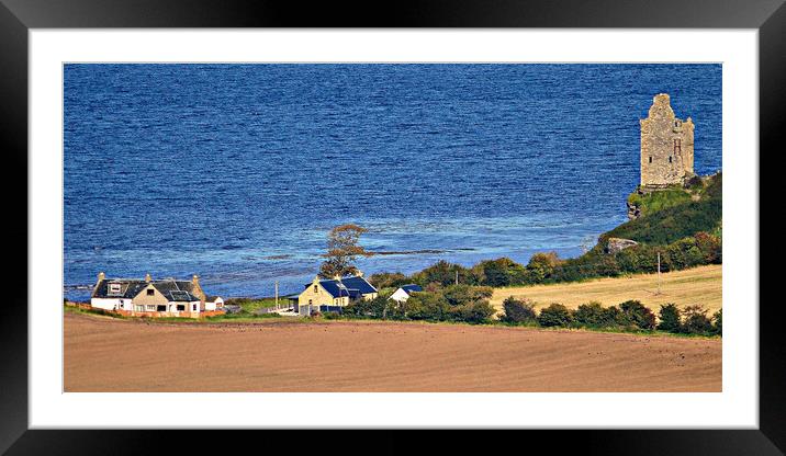Greenan Castle and cottages, Ayr, Scotland Framed Mounted Print by Allan Durward Photography