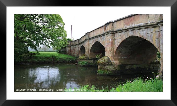 Ilam Stone Bridge Framed Mounted Print by Chris Mobberley
