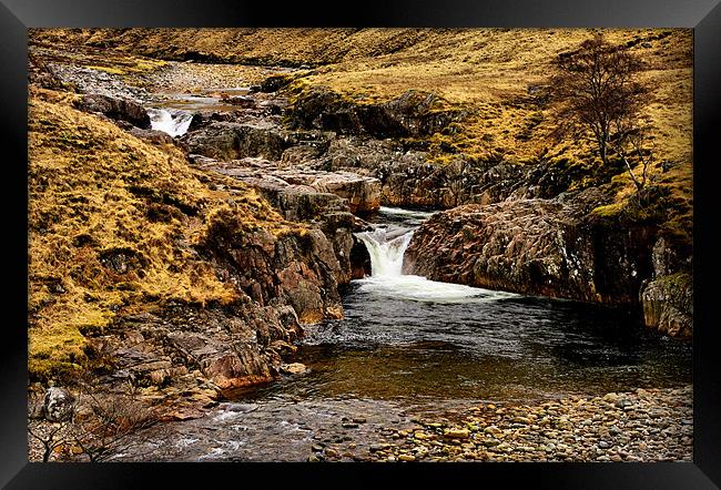Glen Etive Waterfall, Scotland Framed Print by Jacqi Elmslie