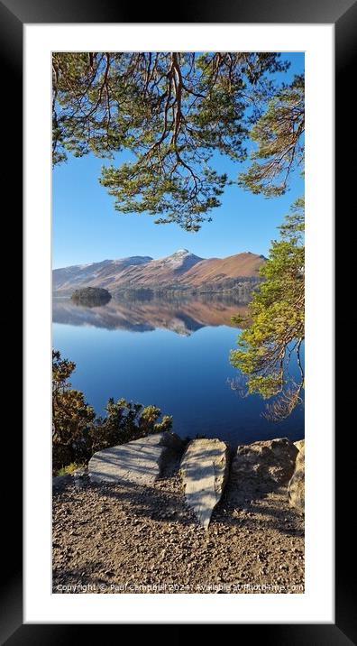 CatBells reflected  Framed Mounted Print by Paul Campbell