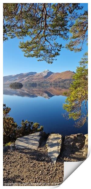 CatBells reflected  Print by Paul Campbell