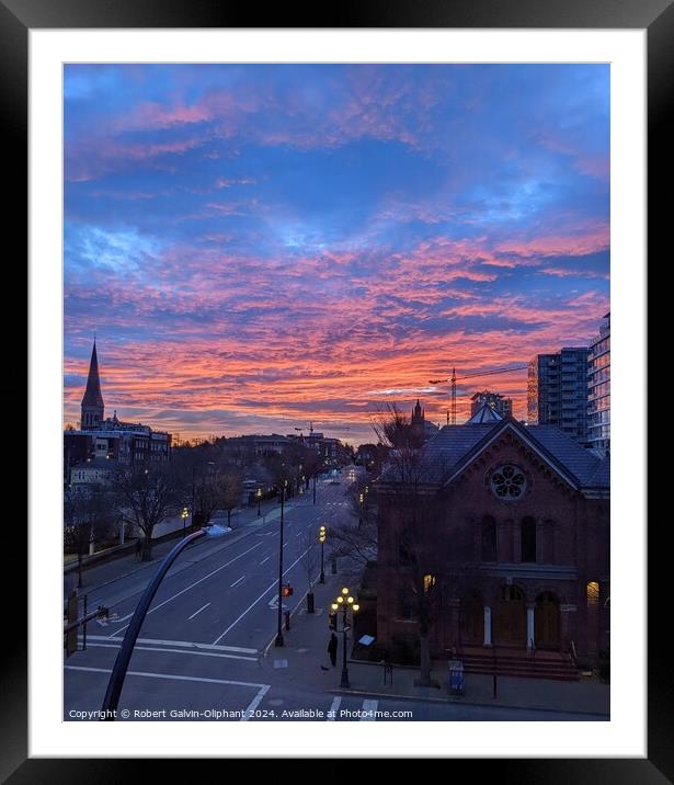 Early morning red clouds  Framed Mounted Print by Robert Galvin-Oliphant