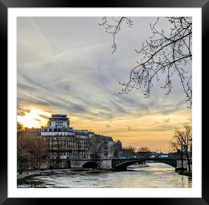 Early morning sun over river Framed Mounted Print by Robert Galvin-Oliphant