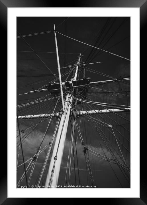 Tall Ship Rigging Framed Mounted Print by Stephen Young