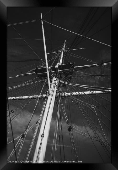 Tall Ship Rigging Framed Print by Stephen Young