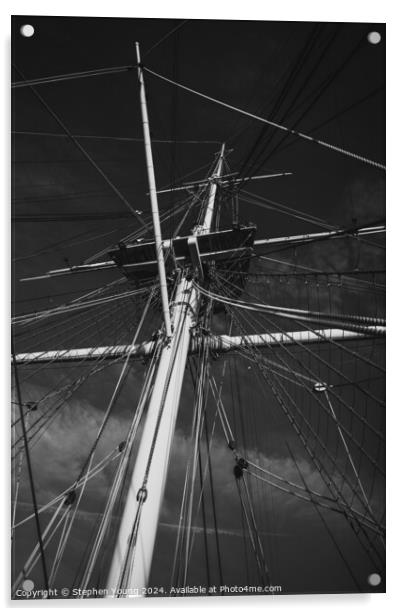 Tall Ship Rigging Acrylic by Stephen Young