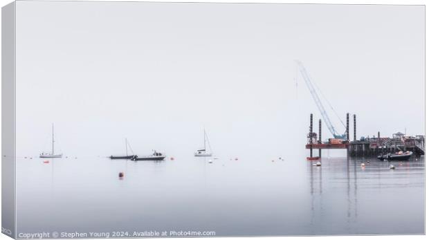 Sea Mist - Swanage Bay Canvas Print by Stephen Young
