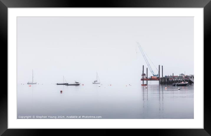 Sea Mist - Swanage Bay Framed Mounted Print by Stephen Young