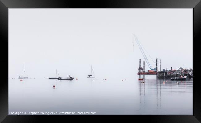 Sea Mist - Swanage Bay Framed Print by Stephen Young