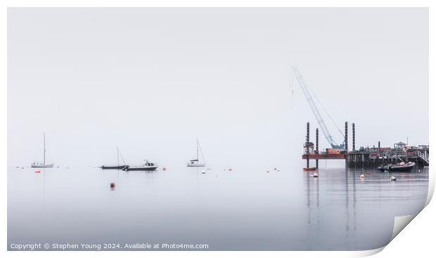 Sea Mist - Swanage Bay Print by Stephen Young