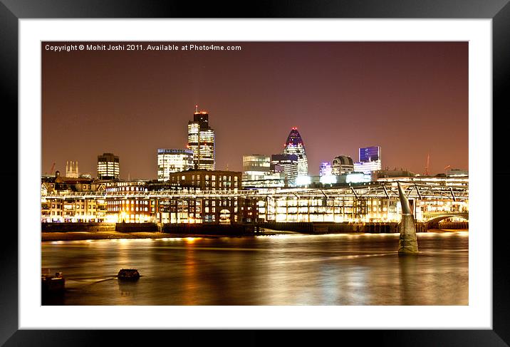 London South Bank at night Framed Mounted Print by Mohit Joshi
