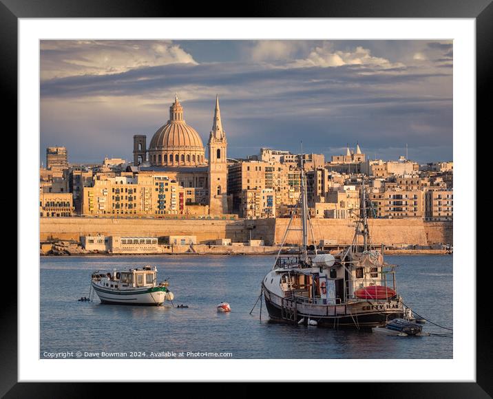 Valletta Framed Mounted Print by Dave Bowman