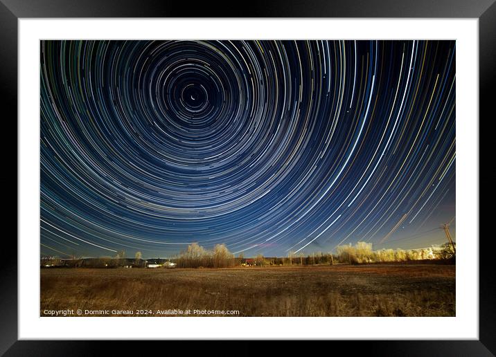 Star Trails Over Field Framed Mounted Print by Dominic Gareau