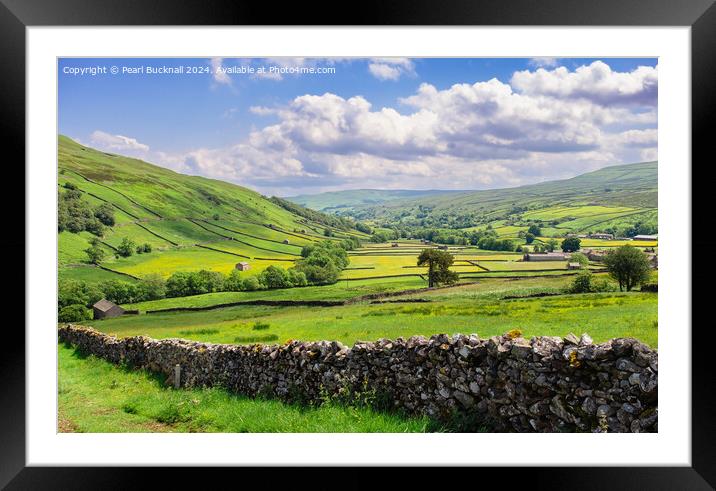English Countryside in Swaledale, Yorkshire Dales Framed Mounted Print by Pearl Bucknall