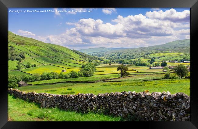 English Countryside in Swaledale, Yorkshire Dales Framed Print by Pearl Bucknall