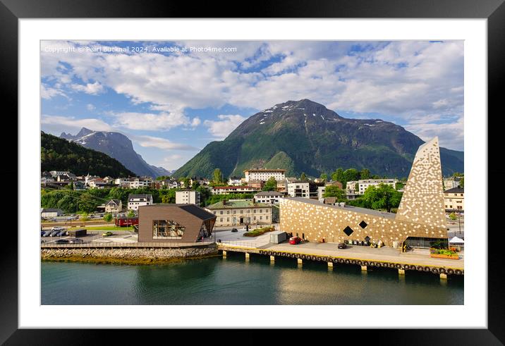 Andalsnes Town and Harbour in Norway Framed Mounted Print by Pearl Bucknall