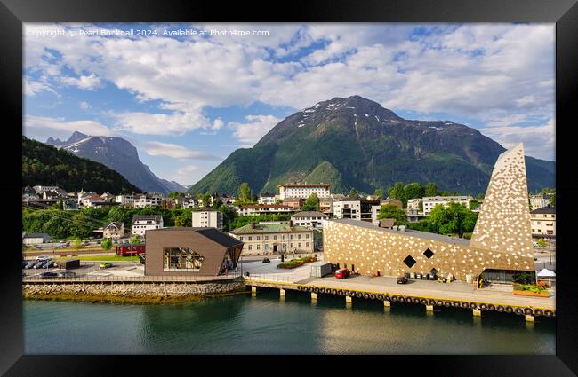 Andalsnes Town and Harbour in Norway Framed Print by Pearl Bucknall