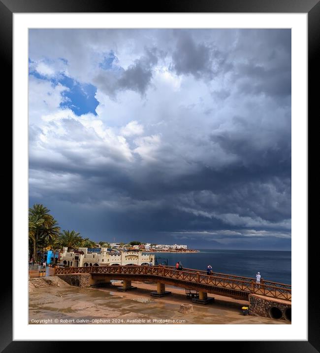 Dark thunderstorm clouds Framed Mounted Print by Robert Galvin-Oliphant