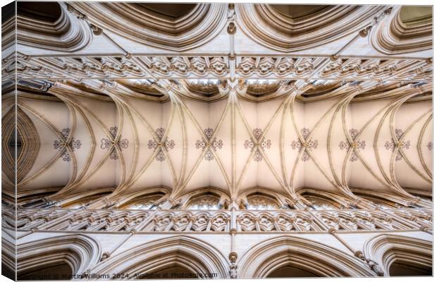 Gothic ceiling of Beverley Minster, East Riding of Yorkshire Canvas Print by Martin Williams