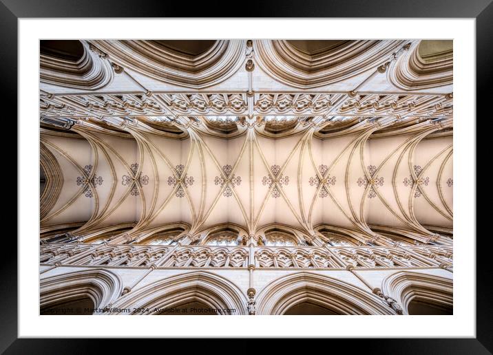 Gothic ceiling of Beverley Minster, East Riding of Yorkshire Framed Mounted Print by Martin Williams