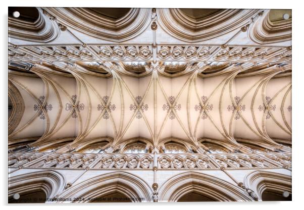 Gothic ceiling of Beverley Minster, East Riding of Yorkshire Acrylic by Martin Williams