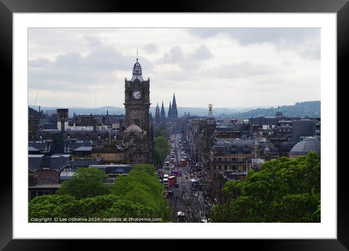 Edinburgh Skyline from Calton Hill 1 Framed Mounted Print by Lee Osborne