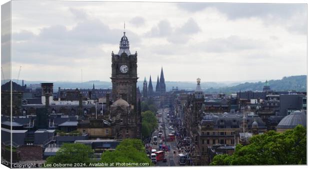 Edinburgh Skyline from Calton Hill 2 Canvas Print by Lee Osborne