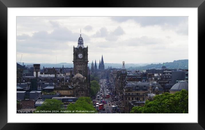 Edinburgh Skyline from Calton Hill 2 Framed Mounted Print by Lee Osborne
