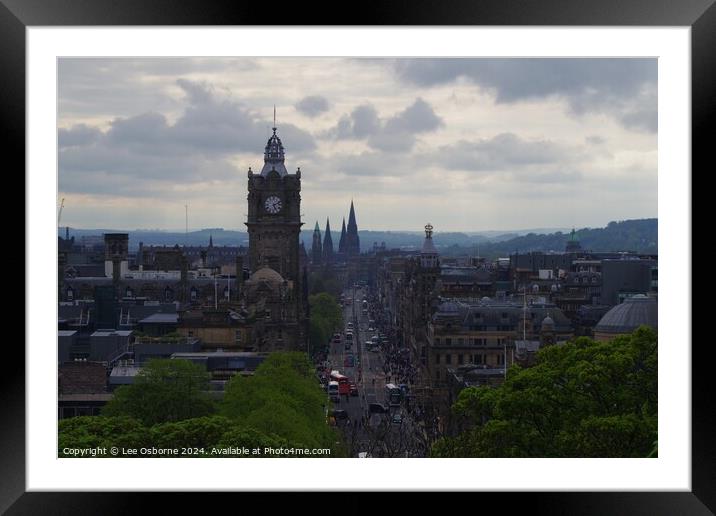 Edinburgh Skyline from Calton Hill 3 Framed Mounted Print by Lee Osborne