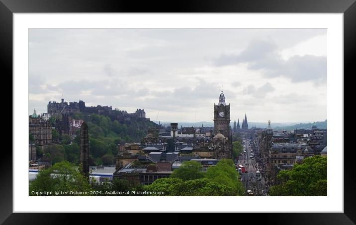 Edinburgh Skyline from Calton Hill 4 Framed Mounted Print by Lee Osborne