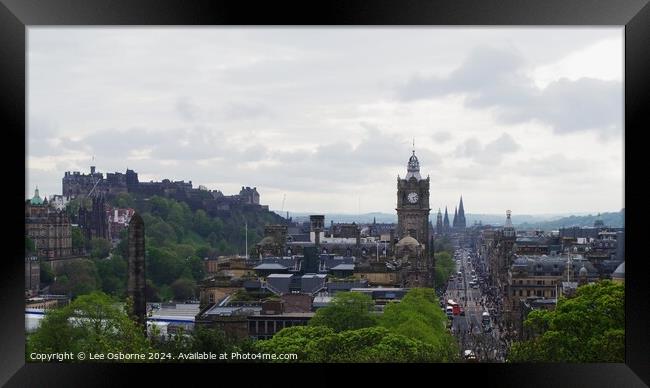 Edinburgh Skyline from Calton Hill 4 Framed Print by Lee Osborne