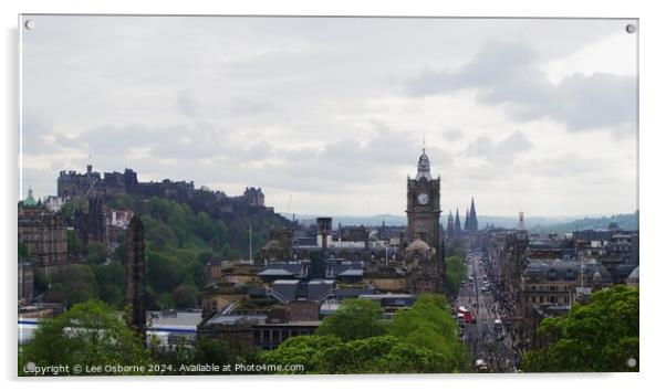 Edinburgh Skyline from Calton Hill 4 Acrylic by Lee Osborne